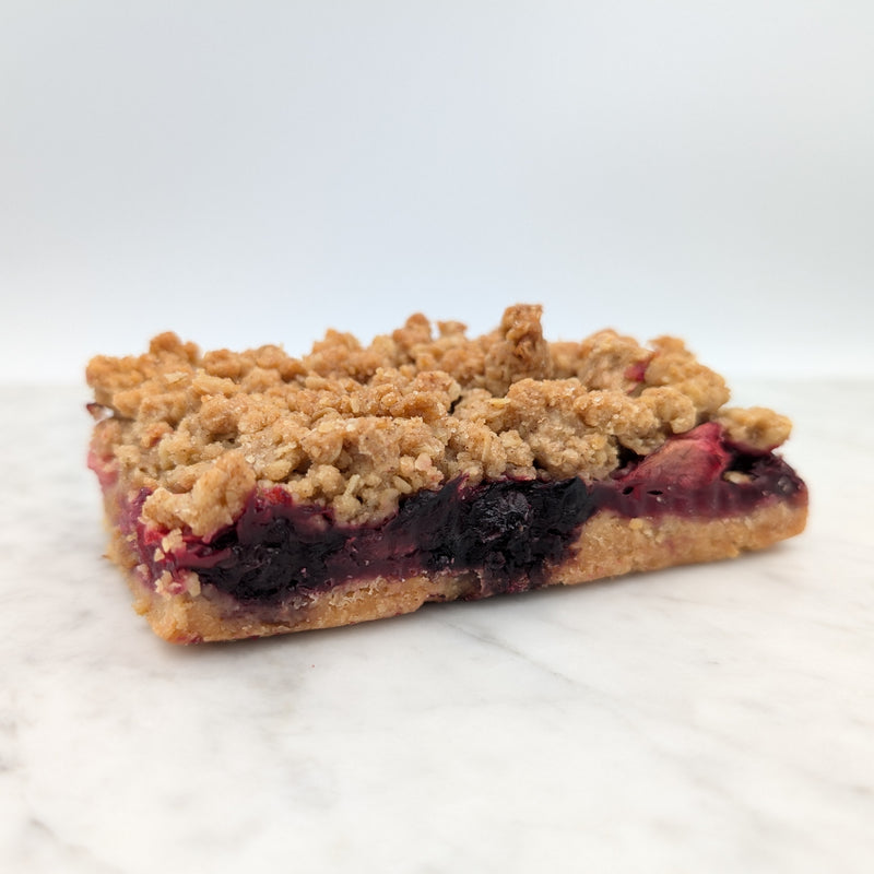 Apple & Blackberry Crumble slice