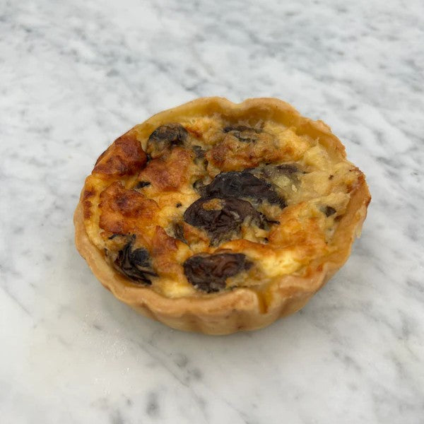 Gluten Free Mushroom, Sorrel and Truffle Cheddar quiche