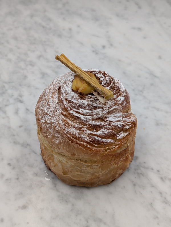 Rhubarb & Custard Cruffin