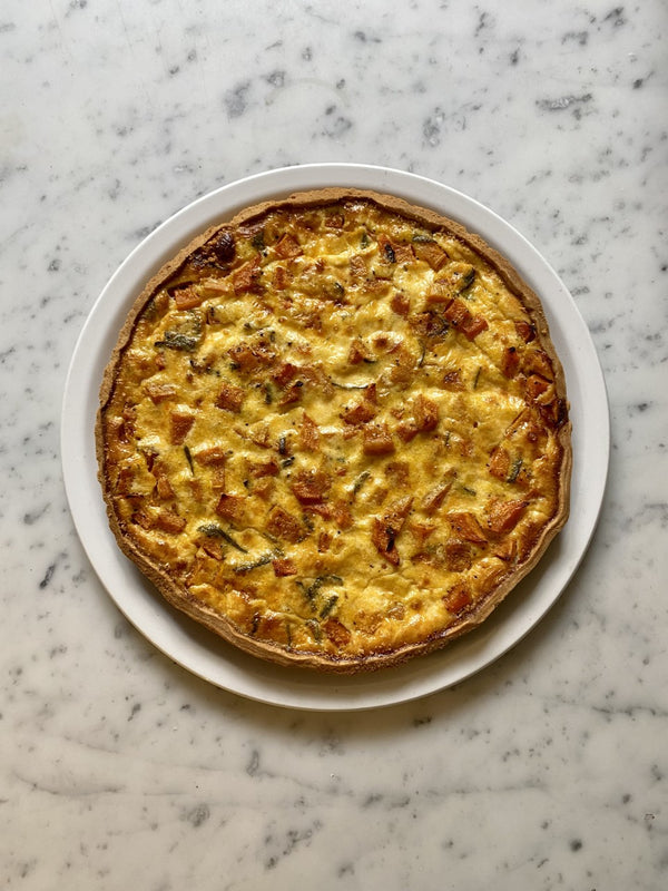 Whole Butternut squash , chilli & cheese quiche