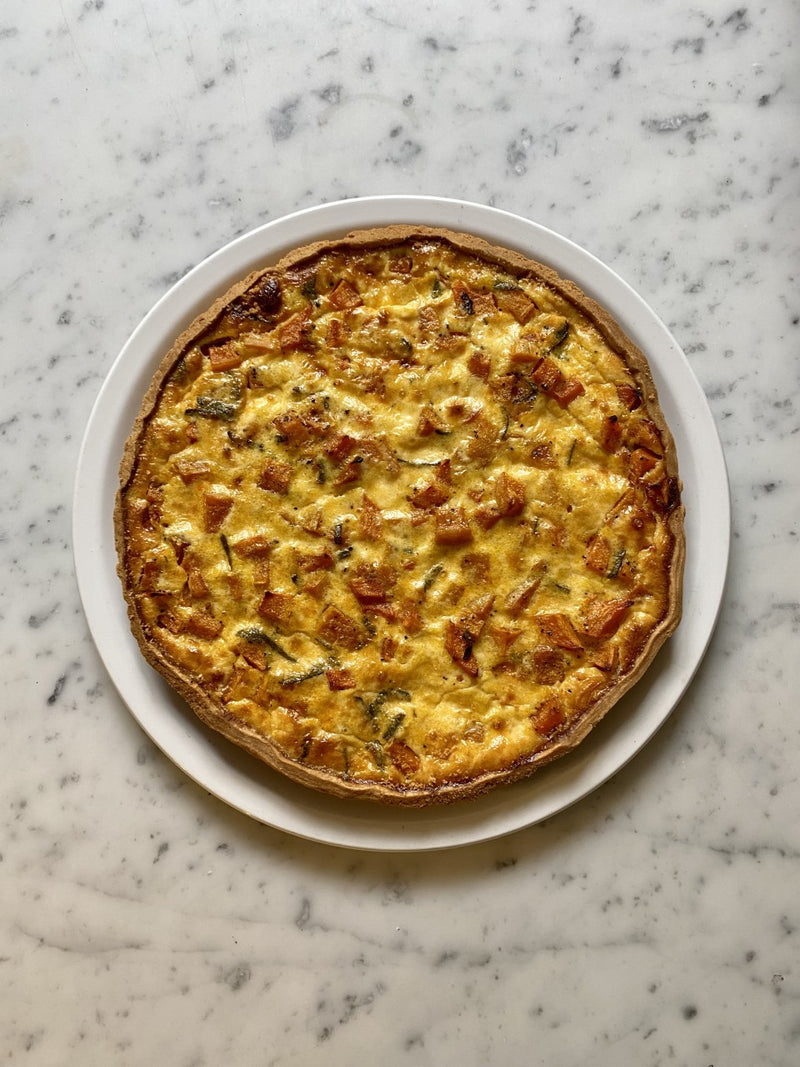 Whole Butternut squash , chilli & cheese quiche